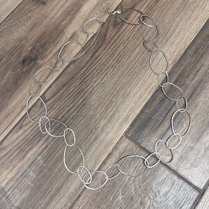 Silpada .925 Sterling Silver Large Hammered Links Bubble Up Necklace Size 40”